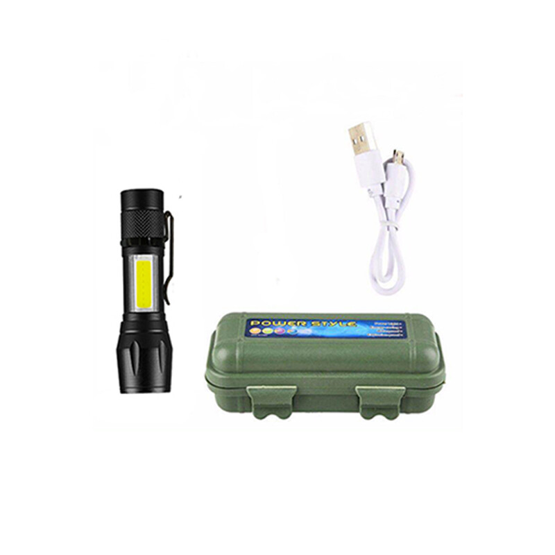 3*XPE COB LED 3 Modes Mini Flashlight USB Rechargeable Tactical Torch Zoom Lamp