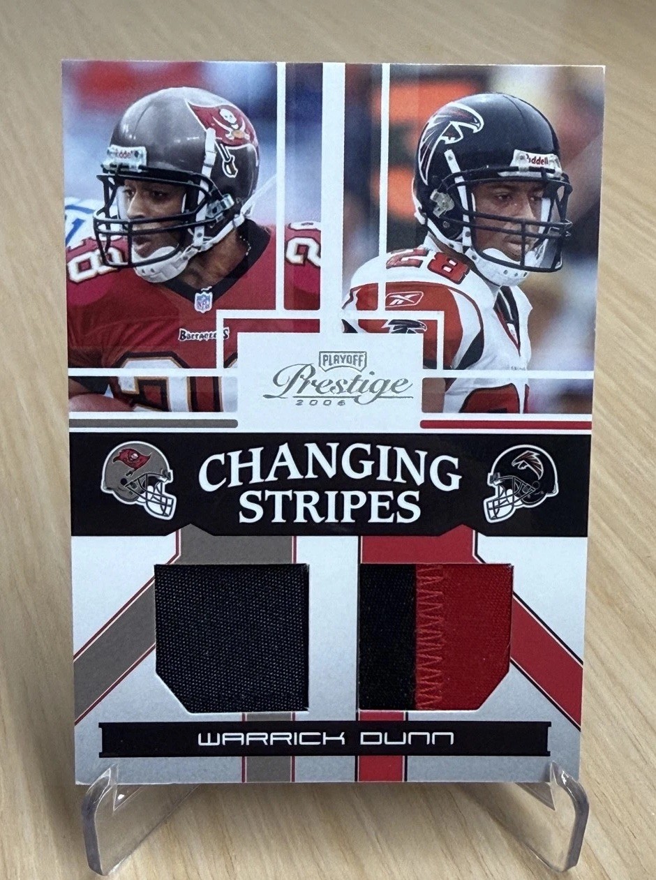 2006 Playoff Prestige - Changing Stripes Materials Warrick Dunn #10 Prime /25