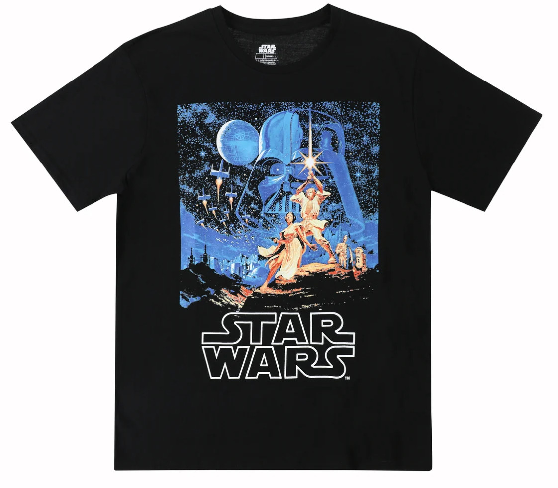 Star Wars Retro Poster T-Shirt Vintage Movie Graphic Tee Sci-Fi Classic NEW
