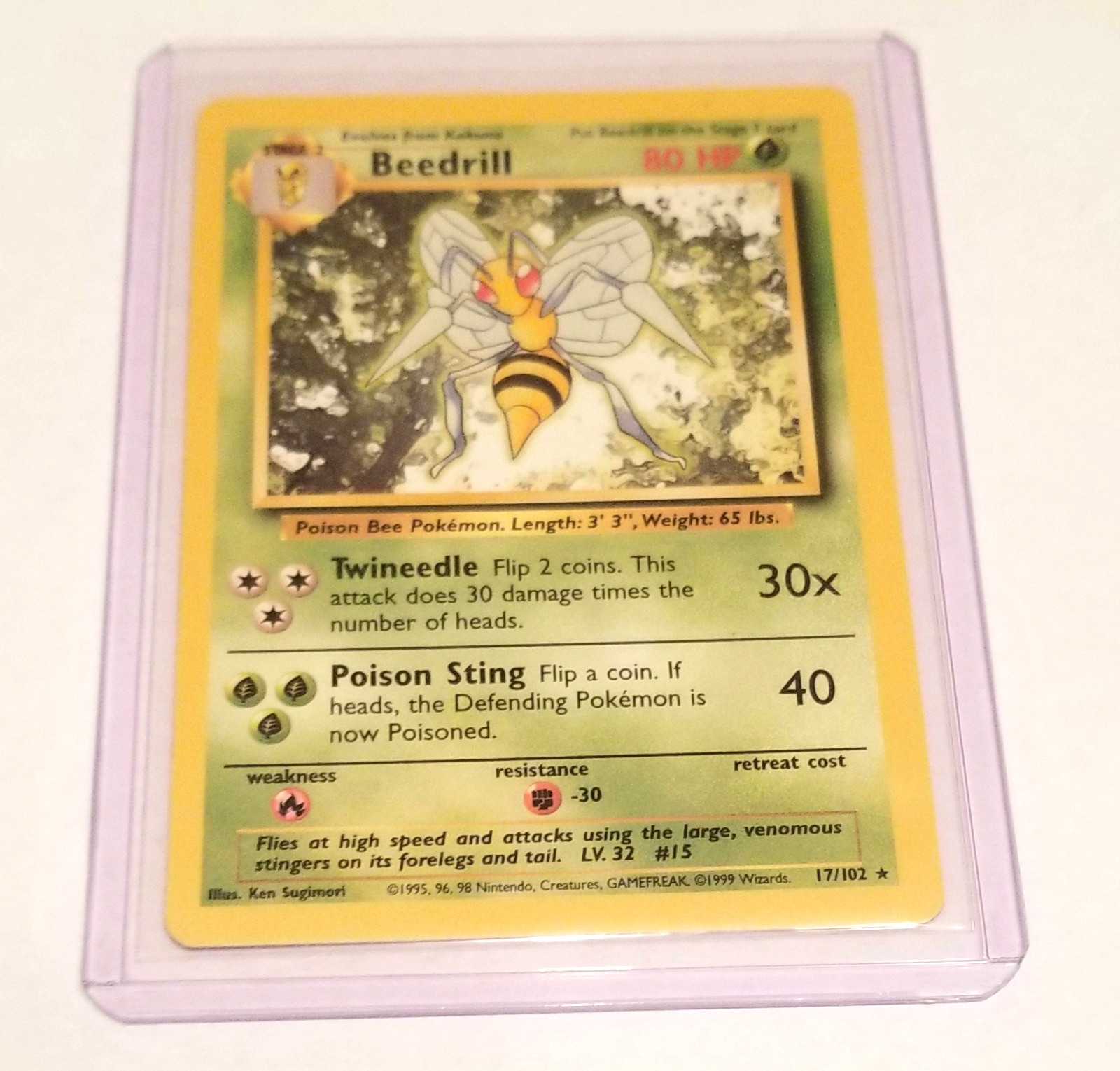 Beedrill 17/102 - Base Set - Pokemon Card - Vintage 1999 Rare - Near Mint NM