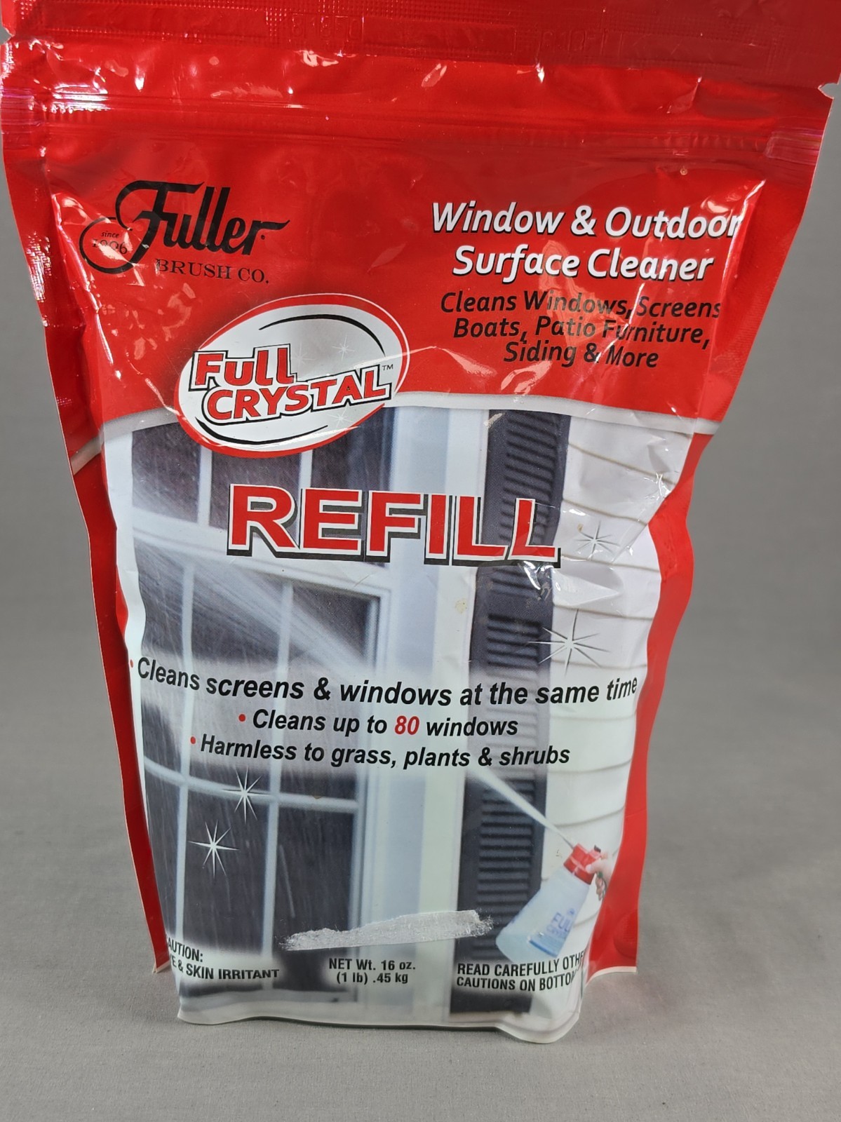FULLER FULL CRYSTAL WINDOW GLASS  & SURFACE CLEANER  REFILL BAG 16 Oz NEW