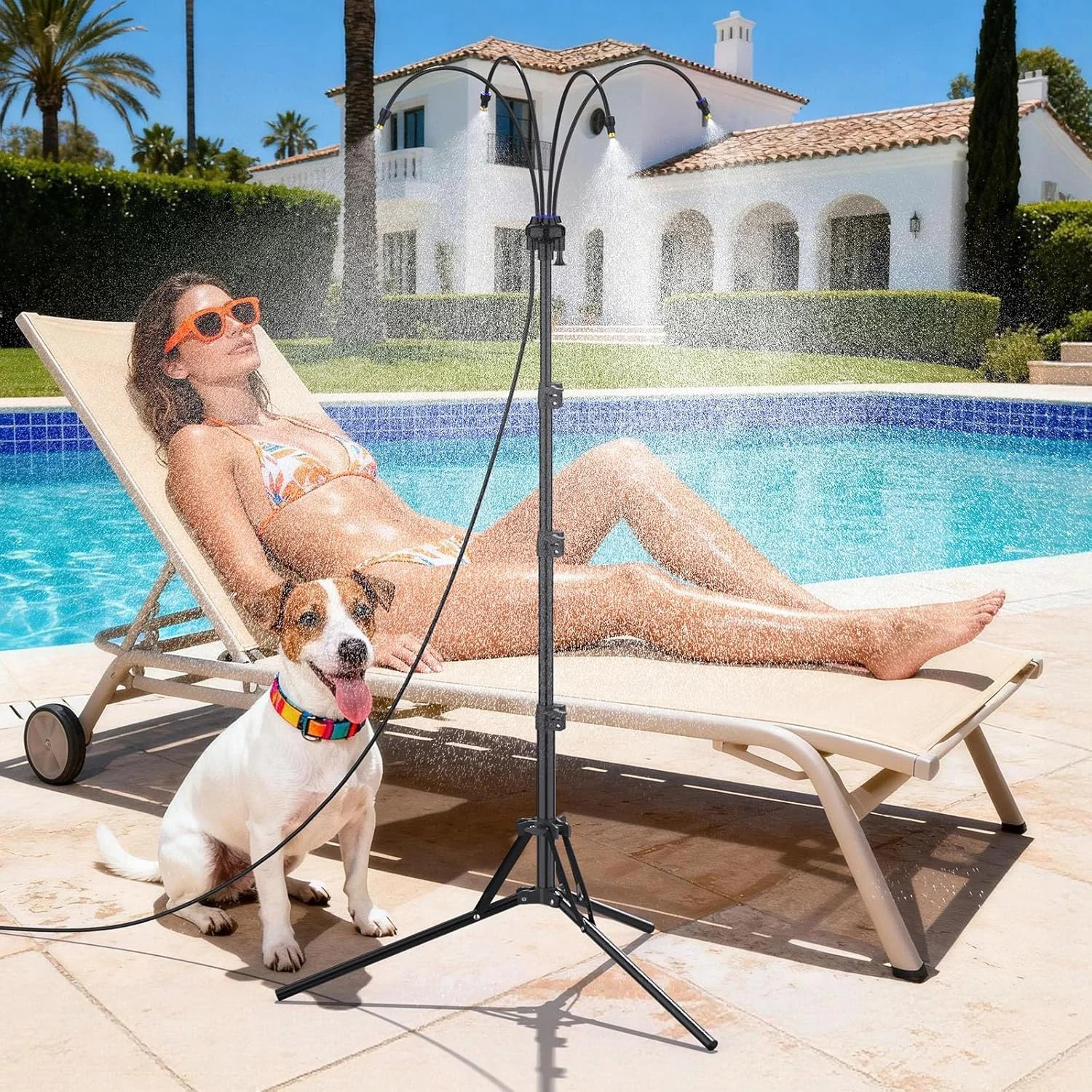 Standing Misters for Outside Patio - Adjustable Height Stand Misting system for Standing Misters for Outside Patio - Adjustable Height Stand Misting system for