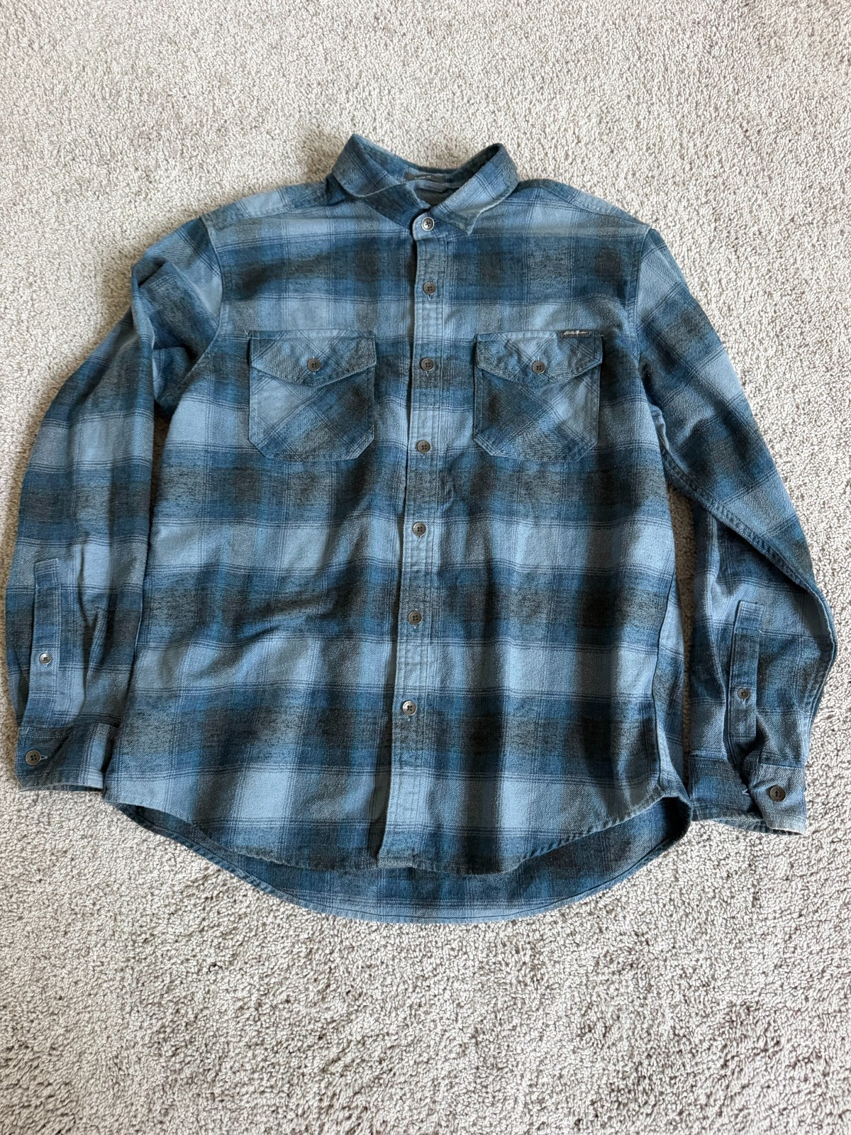Eddie Bauer Plaid Long Sleeve Button Up, Color Blue, Size Large Eddie Bauer Plaid Long Sleeve Button Up, Color Blue, Size Large