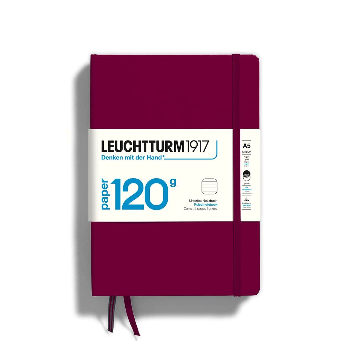 Leuchtturm1917 Port Red Blank Notebook 120gsm 203 Pages Durable Hardcover Leuchtturm1917 Port Red Blank Notebook 120gsm 203 Pages Durable Hardcover