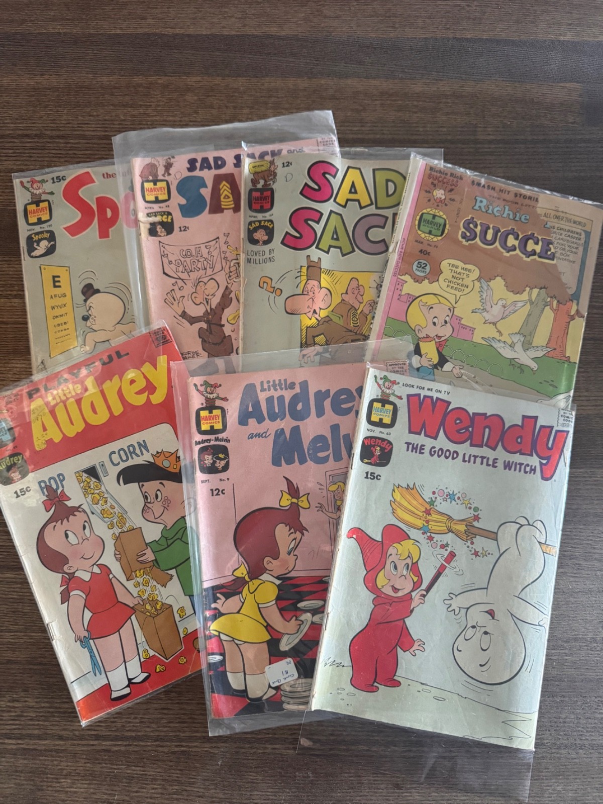 Vintage Harvey Comics Lot – Sad Sack Spooky Wendy Little Audrey Richie Rich