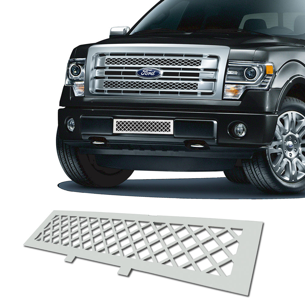 Mirror Polished Stainless Steel Mesh Bumper Grille Insert Fits 2009-2014 F150 Mirror Polished Stainless Steel Mesh Bumper Grille Insert Fits 2009-2014 F150