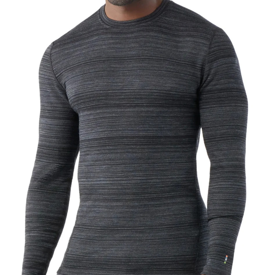 Smartwool Men\'s Classic Thermal Merino Base Layer Crew - Large- Black Shift