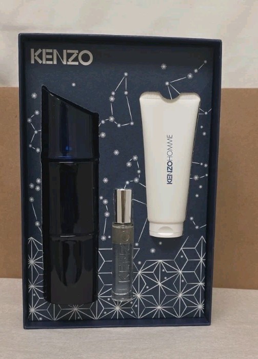 KENZO HOMME INTENSE 3 PCS GIFT SET: EDT 110ML - SPRAY 10ML - SHOWER GEL 75ML