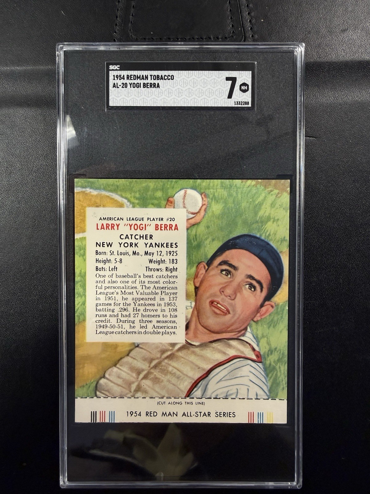 1954 Red Man Yogi Berra HOF SGC 7 NM W/Tab Freshly Graded Pop 8 π₯π₯π₯ 1954 Red Man Yogi Berra HOF SGC 7 NM W/Tab Freshly Graded Pop 8 π₯π₯π₯