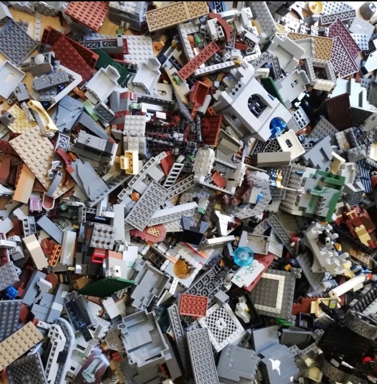 Lego Castle Lot Bulk 2 Pound Lot: bricks, slopes, castle Rock Wall Burp MOC