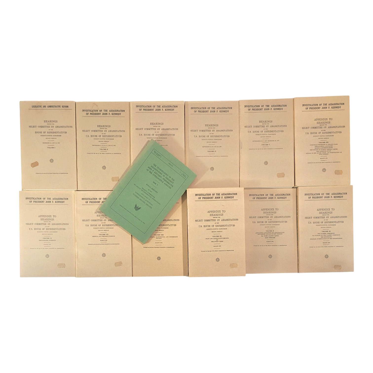 JFK Assassination Investigation Set 12 Vol HSCA + 1976 Church Report Book V GPO