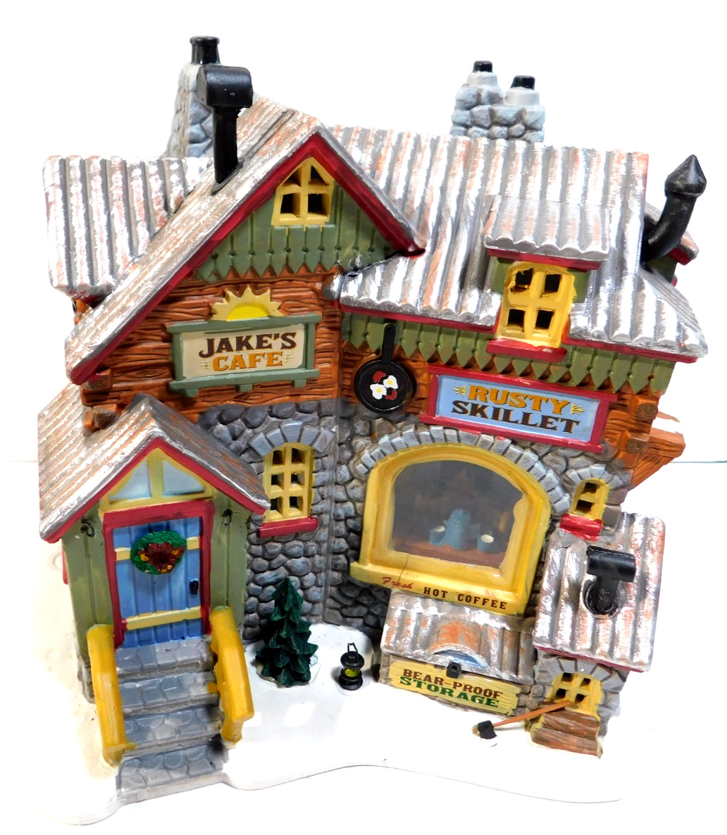 Lemax 2014 Christmas Jake\'s Cafe Rusty Skillet Porcelain Building #45721 Retired