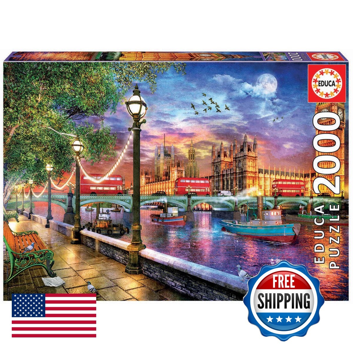 Educa London at Sunset 2000 Piece Jigsaw Puzzle Glue Included 19046 Educa London at Sunset 2000 Piece Jigsaw Puzzle Glue Included 19046