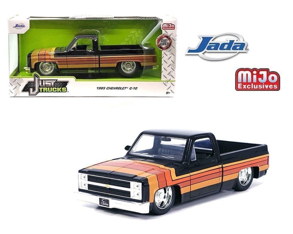 Jada 1:24 Just Trucks 1985 Chevrolet C10 Pickup with Rally Wheels Black 35854