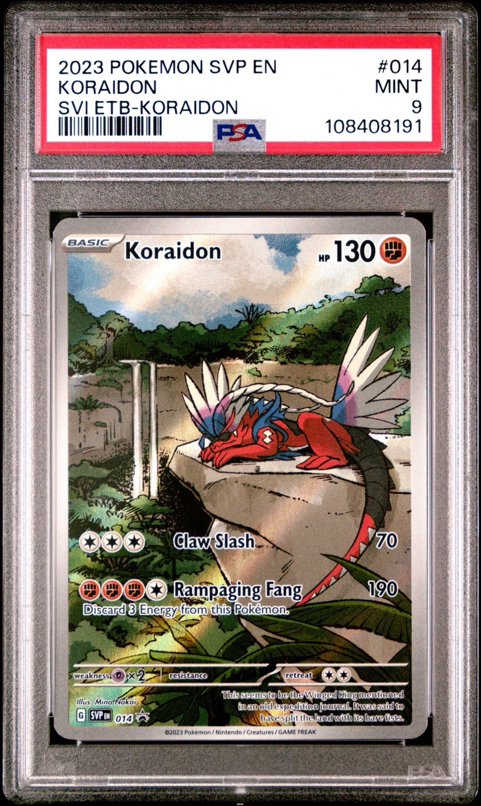 2023 POKEMON SVP EN-SV BLACK STAR PROMO #014 KORAIDON SVI ETB KORAIDON - PSA 9