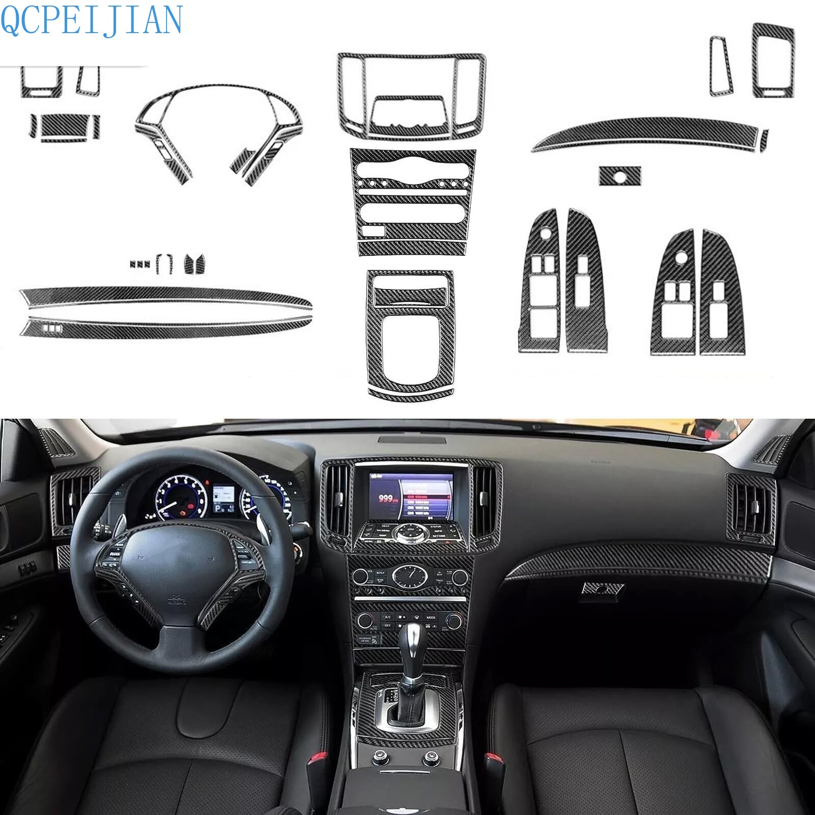 42Pcs Infiniti G37 2-door coupe full carbon fibre interior kit 2010-2013 42Pcs Infiniti G37 2-door coupe full carbon fibre interior kit 2010-2013
