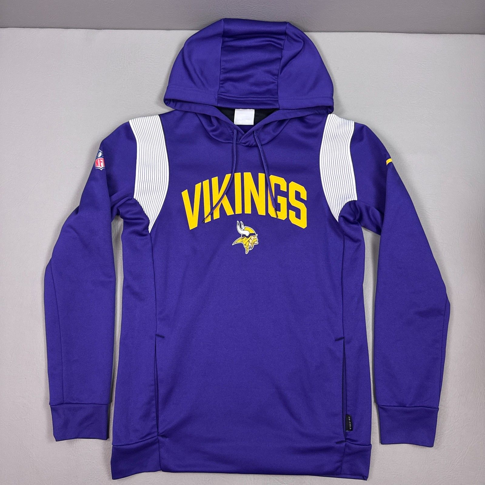 Minnesota Vikings Hoodie Mens Small Purple Nike On Field Therma Fit Pullover NFL