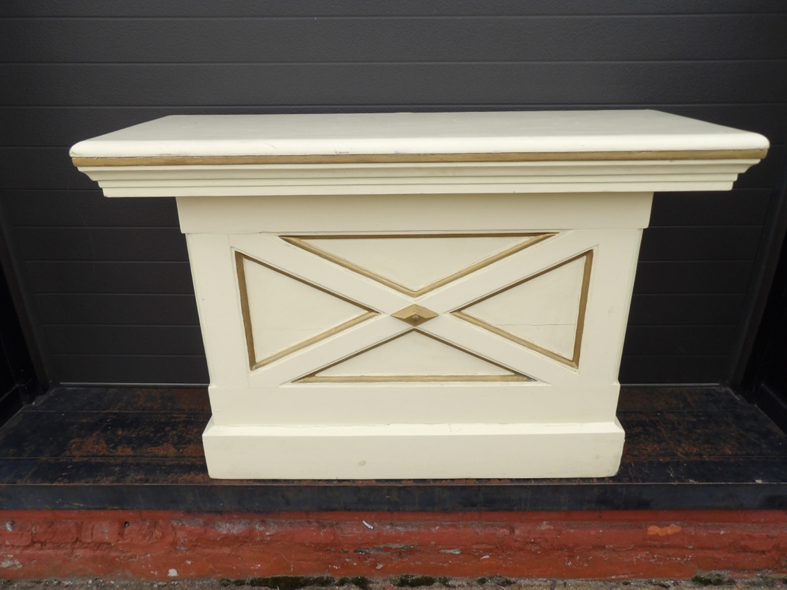 Antique Store Counter Kitchen Island Wood Bar Countertop Cabinet Gothic Steeple