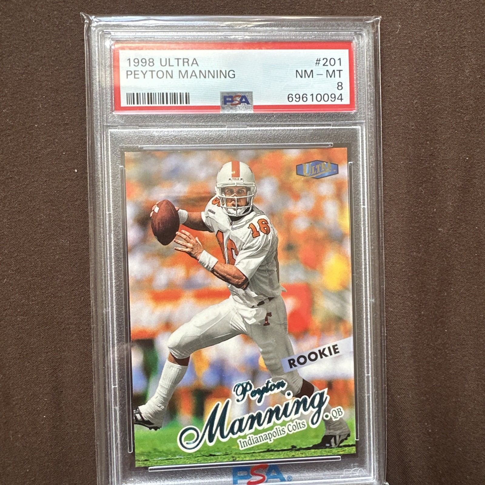 Fleer 1998 Ultra Peyton Manning Rookie #201 Indianapolis Colts PSA 8