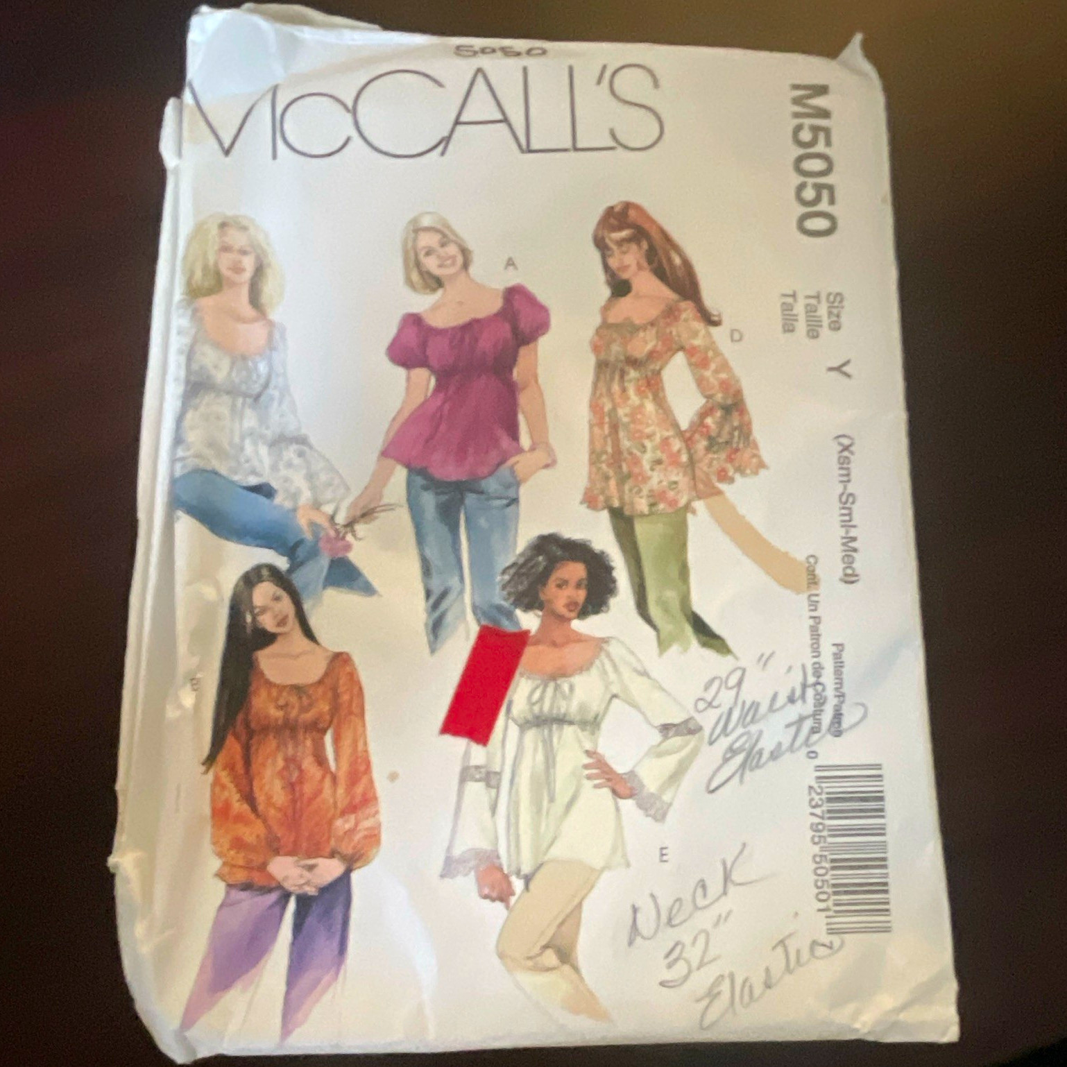 McCall\'s M5050 Sewing Pattern Misses Tops & Tunic Petite Sz 4-22 CUT