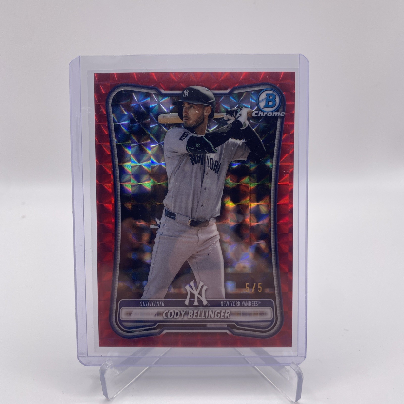 Cody Bellinger 2026 Topps Bowman Chrome Red Geometric Refractor /5 Yankees #9