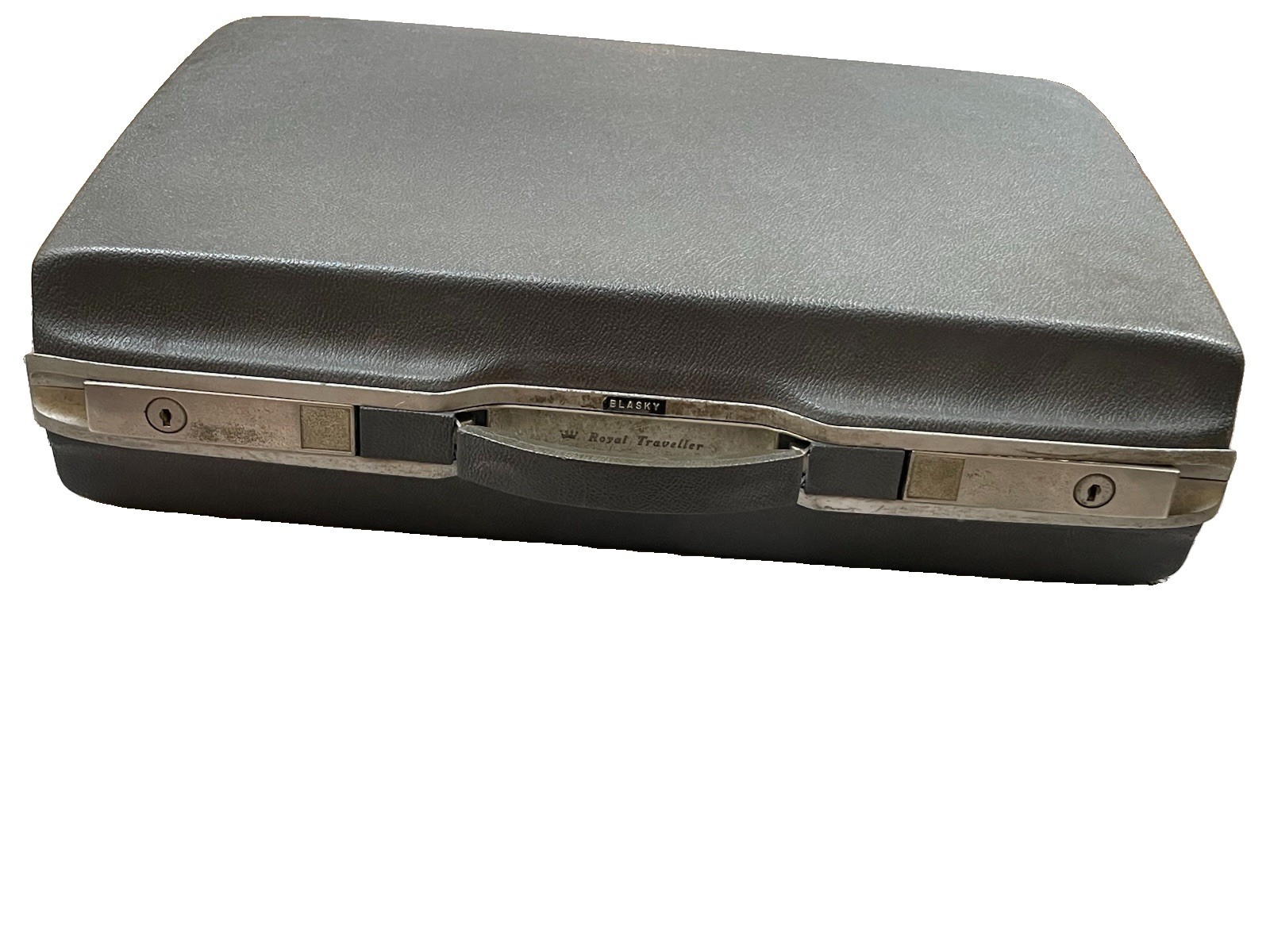 Vintage Royal Traveller Hardshell Briefcase Attache Case Grey MCM Prop File