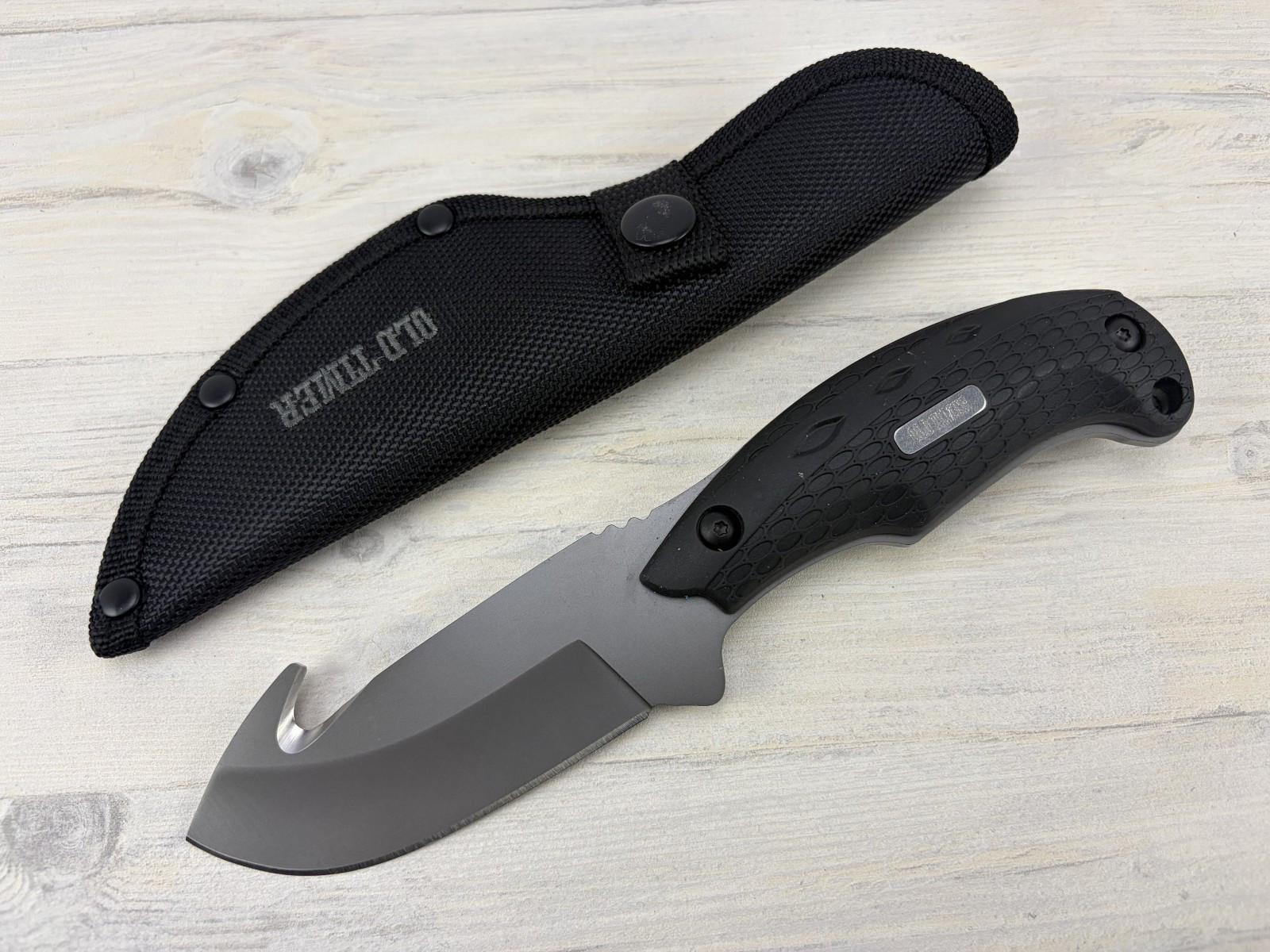 Schrade Old Timer Copperhead Guthook Fixed Blade Hunting Skinning Knife + Sheath