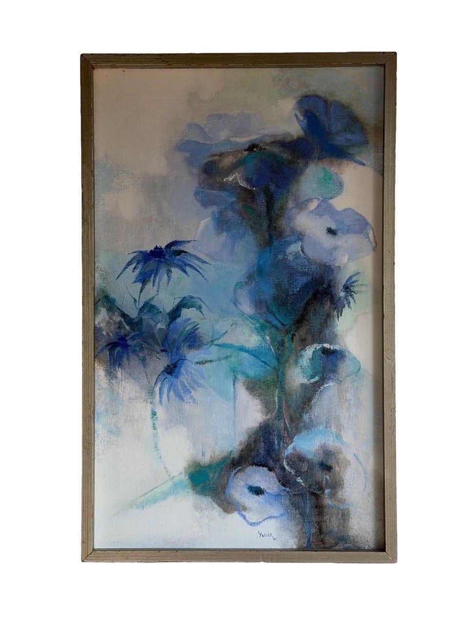 Original Floral Oil Painting Signed Yollick 1975