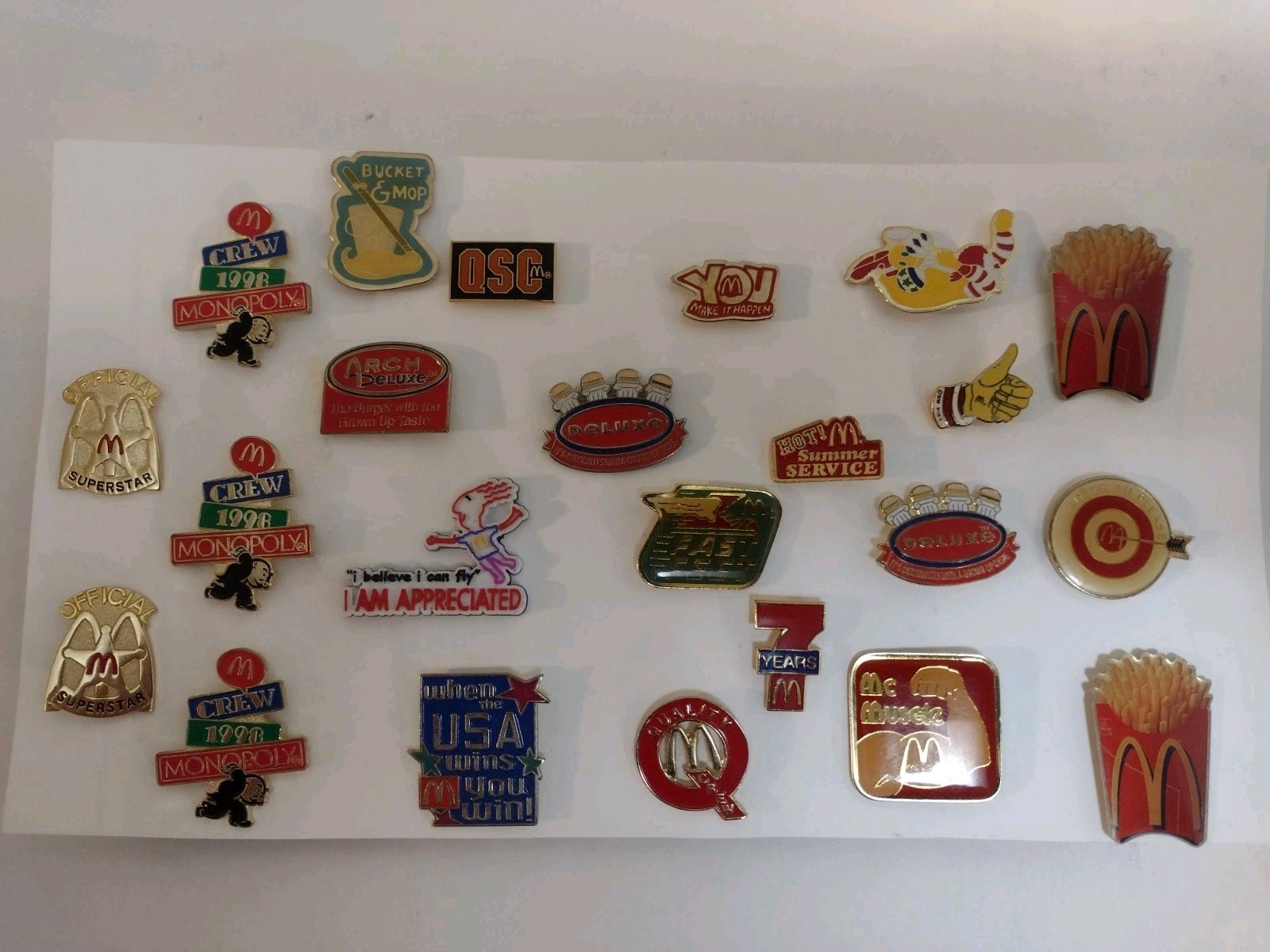 Lot of 23***VTG McDonald\'s Employee Lapel Pins Crew Monopoly Ronald More Unique Lot of 23***VTG McDonald\'s Employee Lapel Pins Crew Monopoly Ronald More Unique