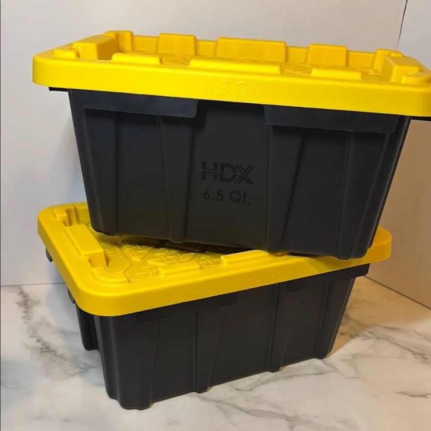 Viral Home Depot HDX 6.5 Qt Trendy TikTok Mini Tough Totes Yellow Lid New