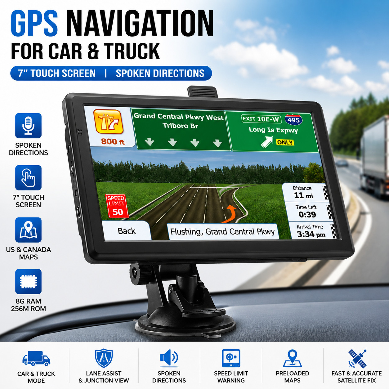 GPS Navigation For Car/Truck Touch Screen Maps w/ Spoken Direction 7 GPS Navigation For Car/Truck Touch Screen Maps w/ Spoken Direction 7