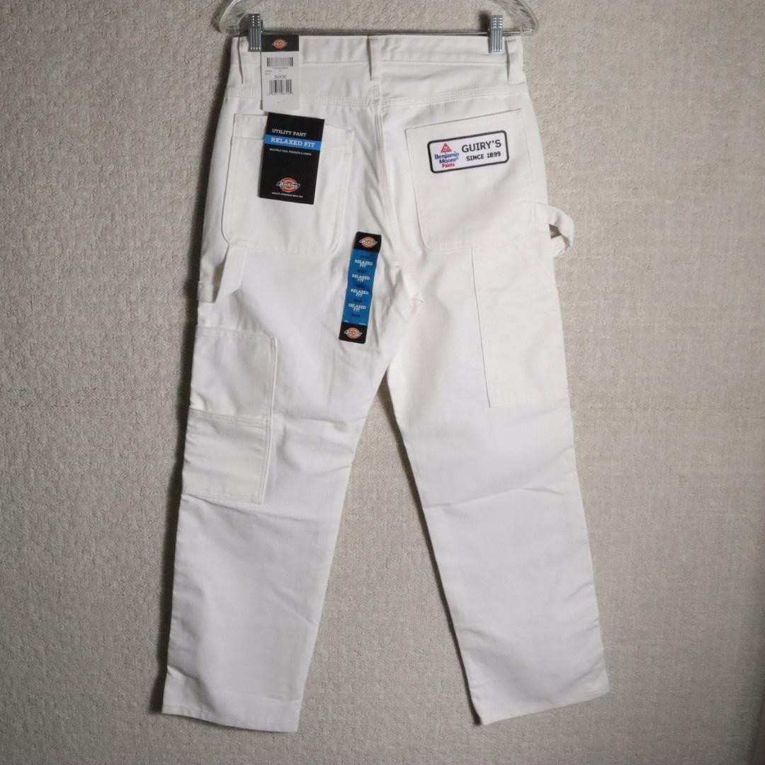New Dickies Painter Utility Carpenter Pants Mens 30x30 White Canvas Workwear