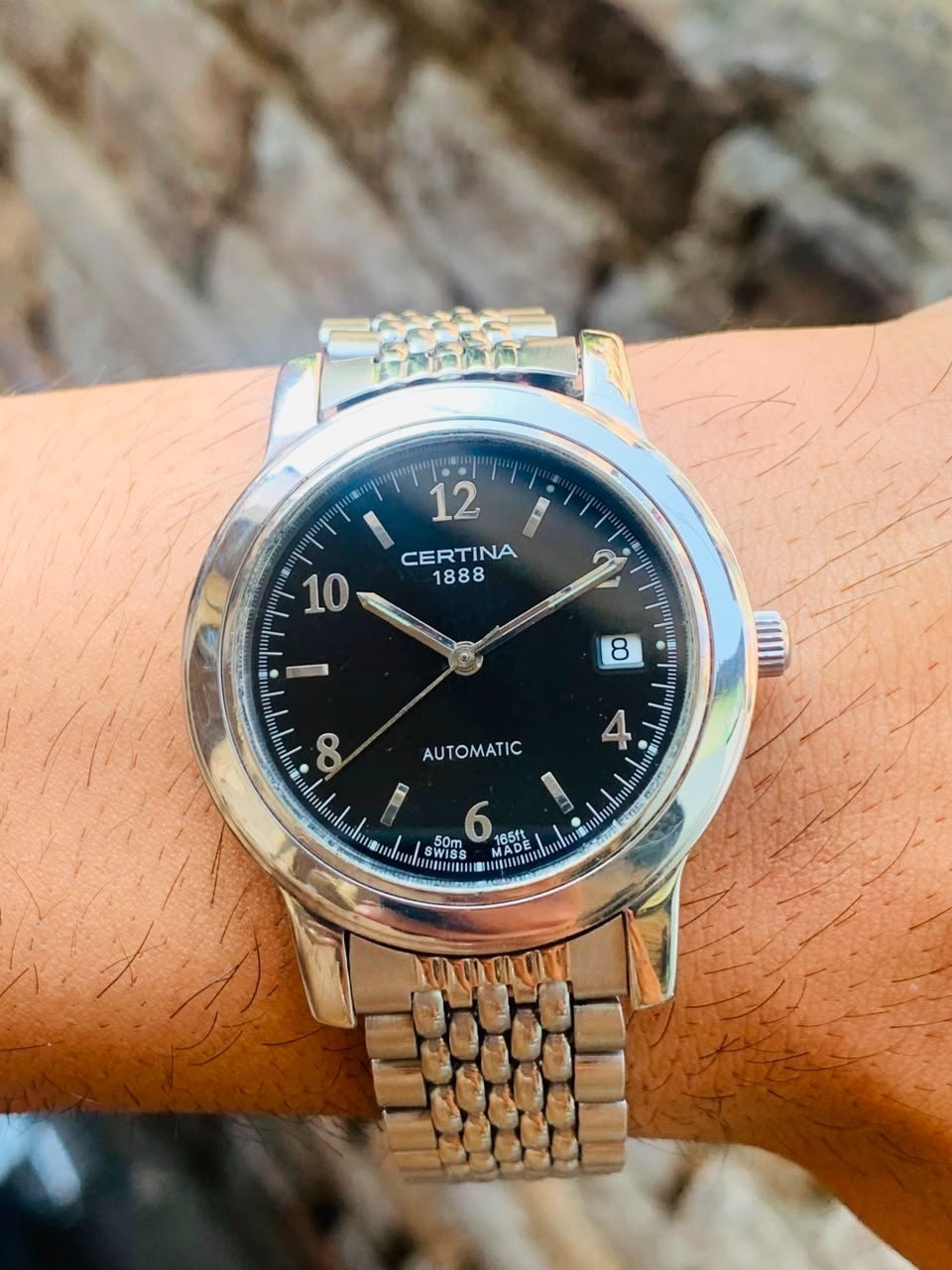 Certina 1888 DS Tradition Automatic Date Black Arabic Dial Swiss Watch Men