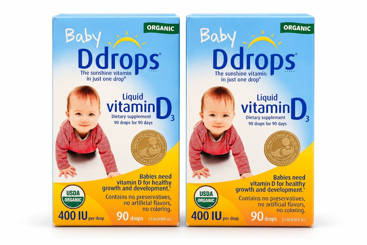 Ddrops, Baby (2 pack) liquid vitamin D3, 400 UI, 0,08 fl oz (2,5 ml) Ddrops, Baby (2 pack) liquid vitamin D3, 400 UI, 0,08 fl oz (2,5 ml)