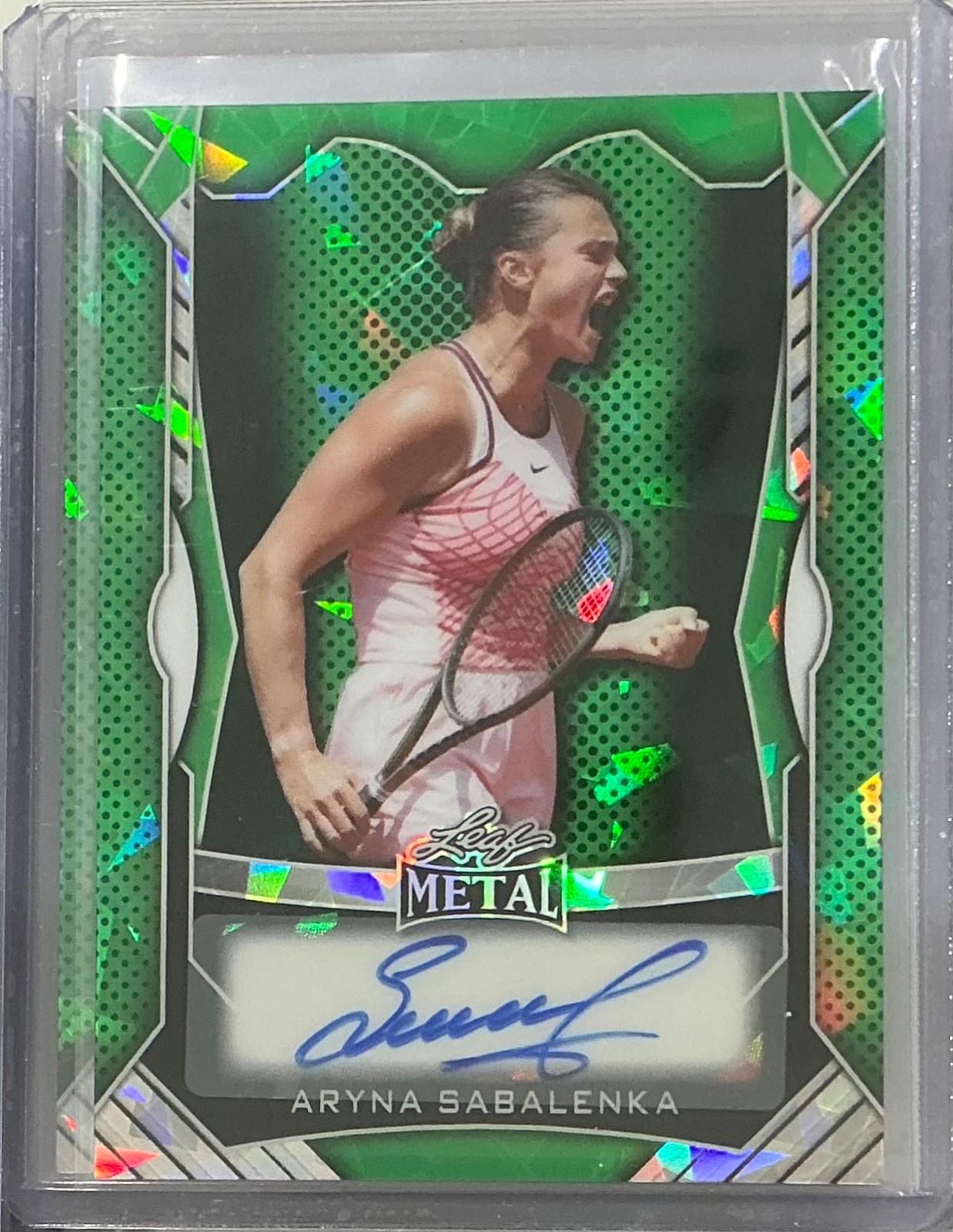 2025 Leaf Metal Aryna Sabalenka Auto Autograph Crystal Green #d /35