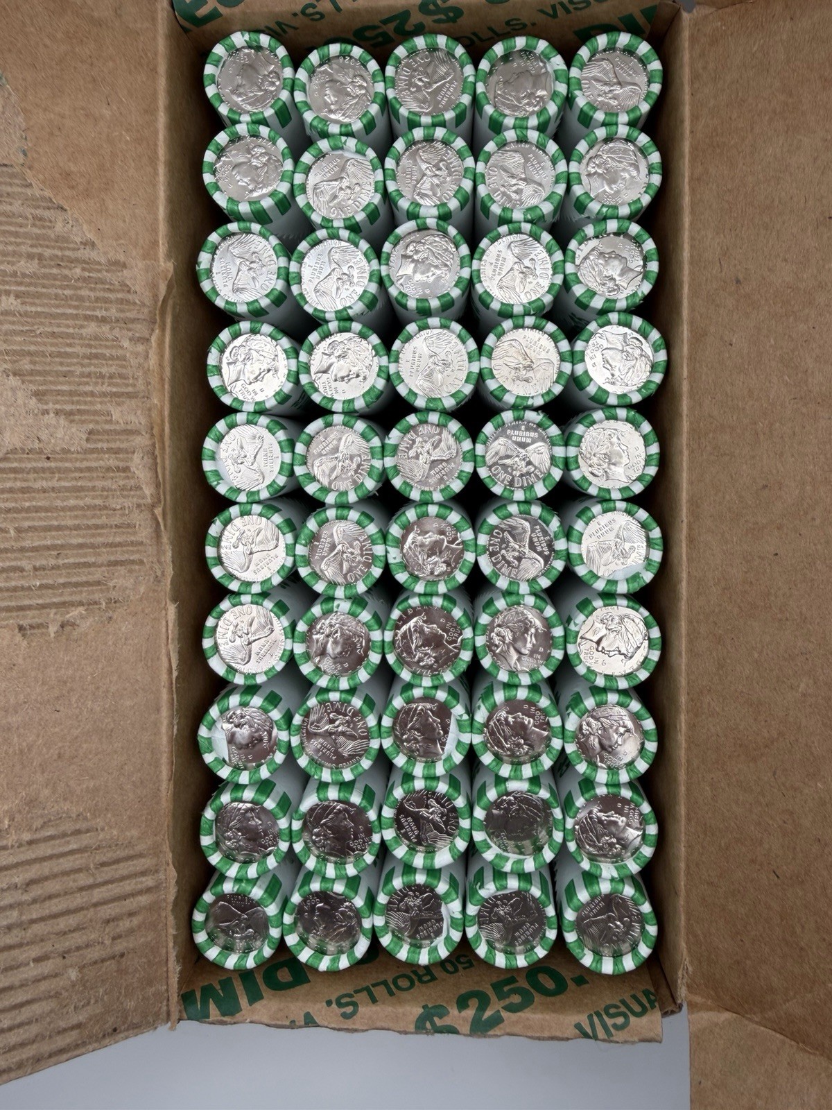 2026 D Denver SemiQ Emerging Liberty Dime Box - 50 Rolls $250 Face - IN HAND 2026 D Denver SemiQ Emerging Liberty Dime Box - 50 Rolls $250 Face - IN HAND