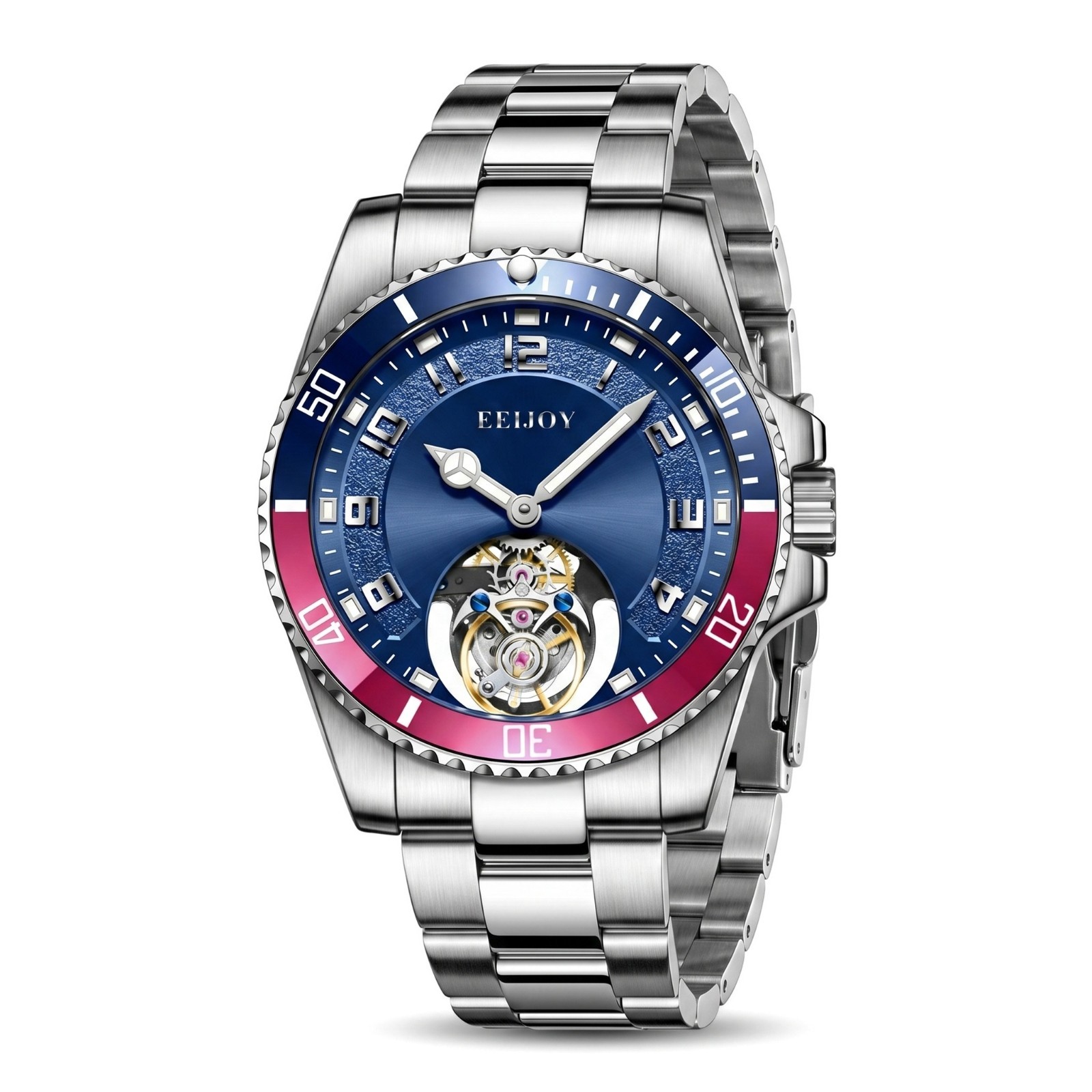 Men's Genuine Flying Tourbillon Watch, Manual Winding Only, 42mm 316L Steel