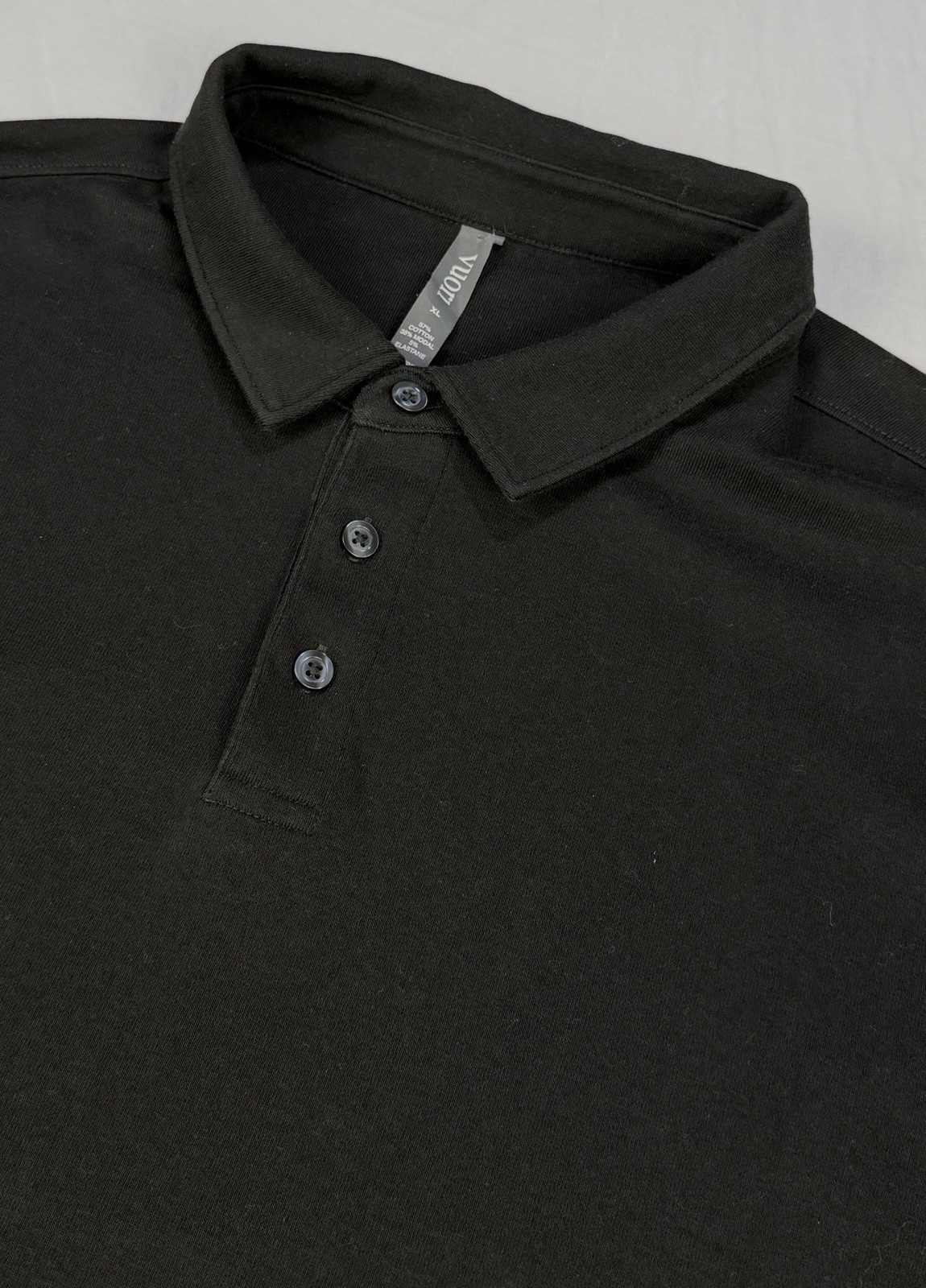 Vuori Westport Long Sleeve Polo Shirt Mens XL Black Golf Athleisure V270 Stretch Vuori Westport Long Sleeve Polo Shirt Mens XL Black Golf Athleisure V270 Stretch