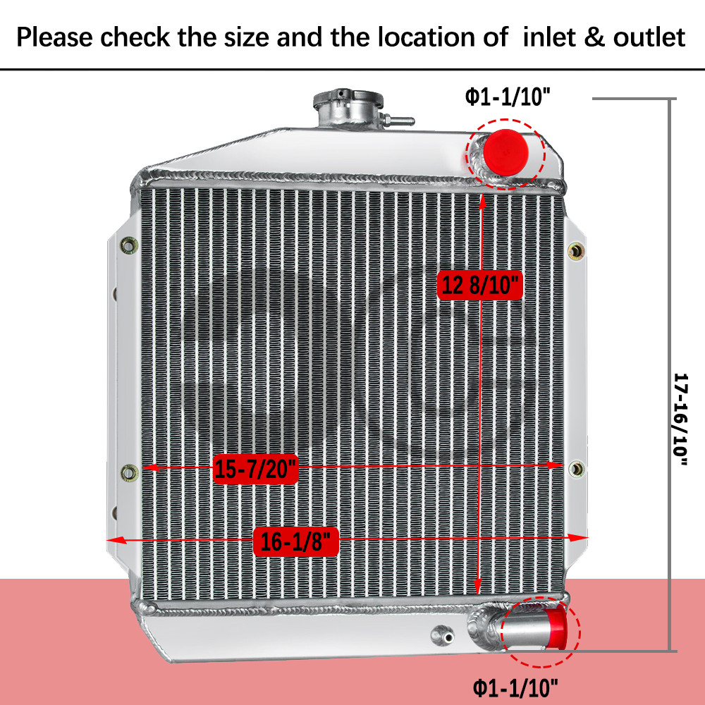 3-ROW ALUMINUM TRACTOR RADIATOR Fit YANMAR 3TNE74 DIESEL #119621-44500