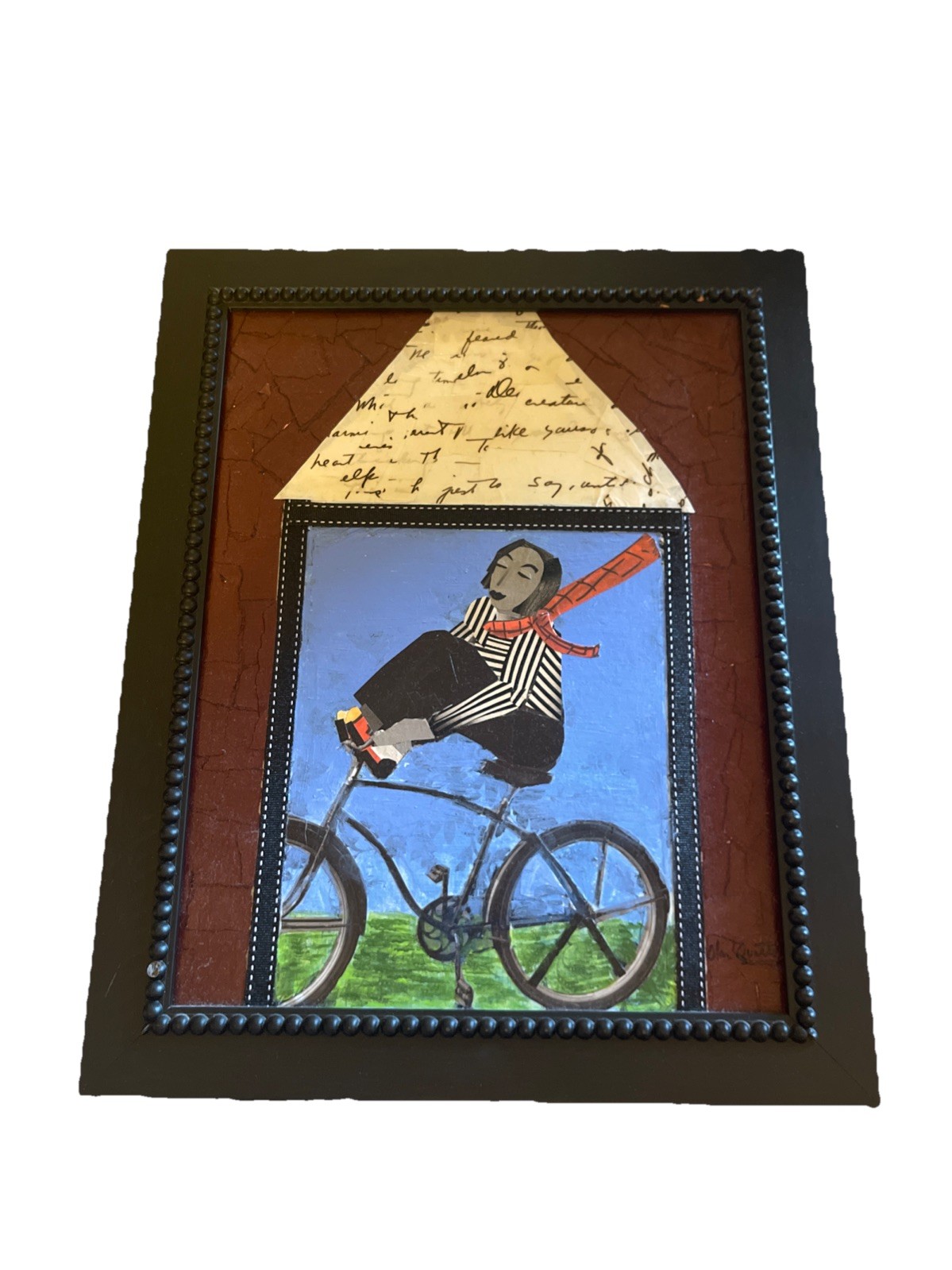 Olan Quattro Mixed Media Painting Framed Signed
