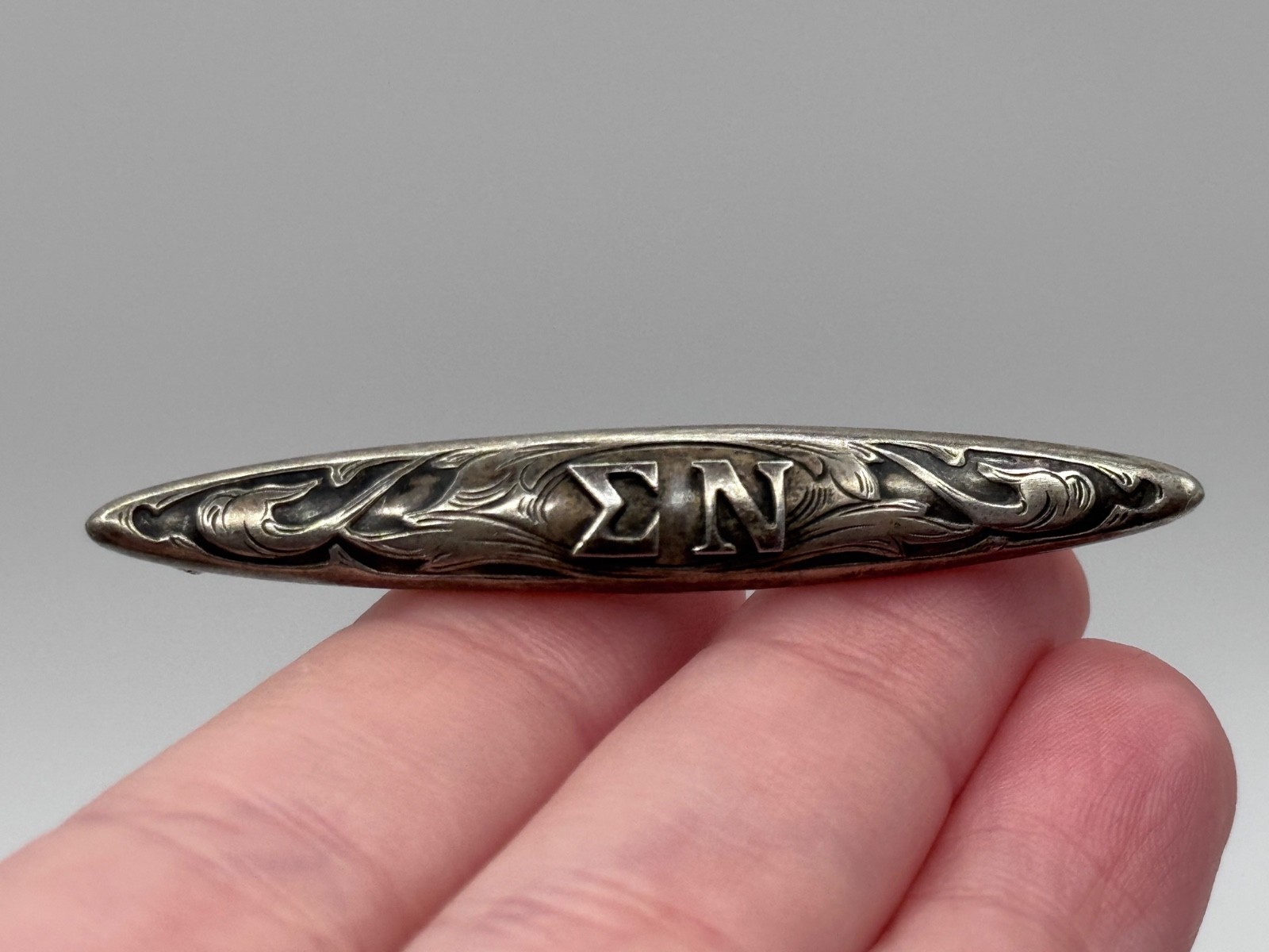Antique Sigma Nu Fraternity Sterling Silver Pin Brooch by R Blackinton Co Antique Sigma Nu Fraternity Sterling Silver Pin Brooch by R Blackinton Co