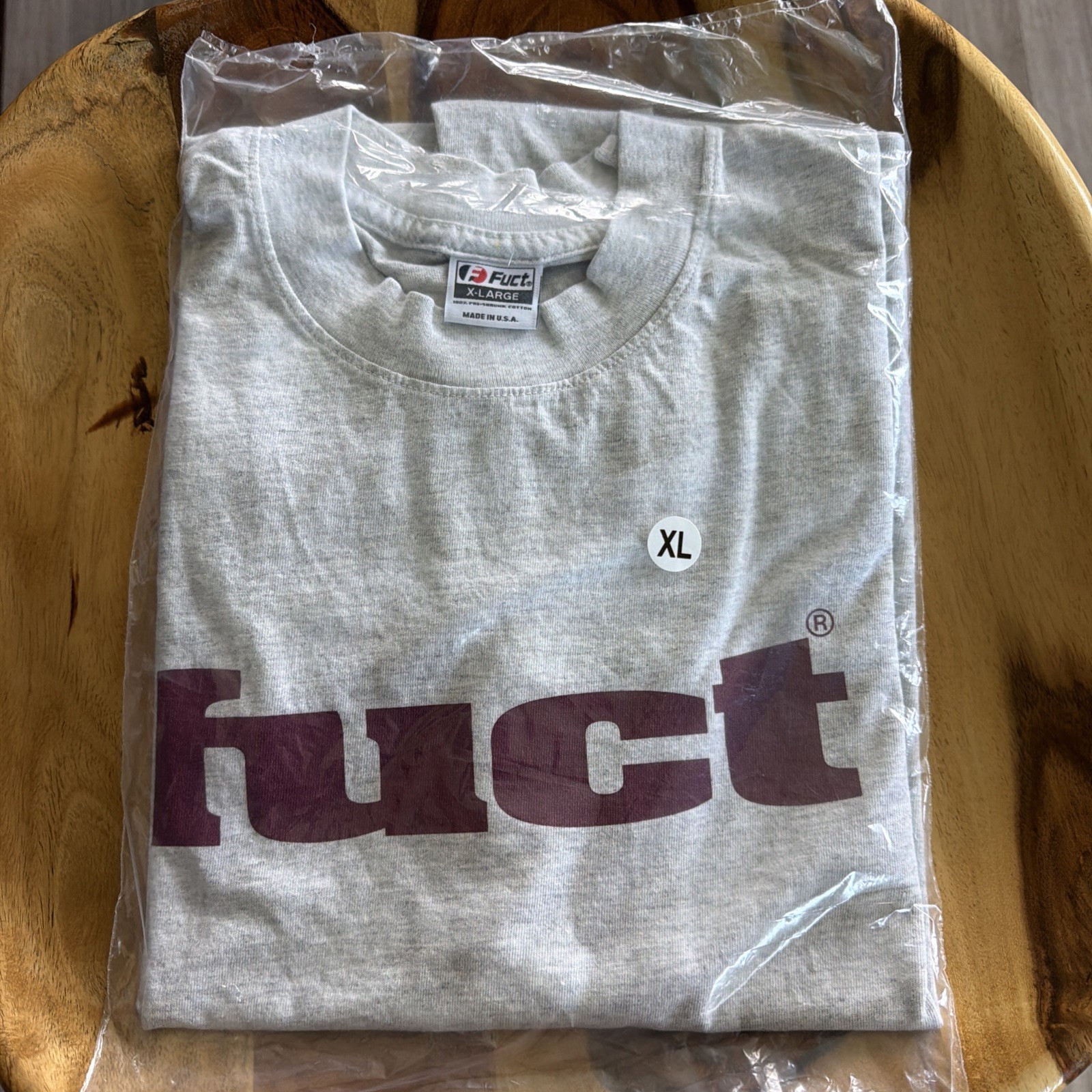 FUCT Logo Graphic T-Shirt Pre-Shrunk Size XL Gray/maroon 90s Skate Street wear