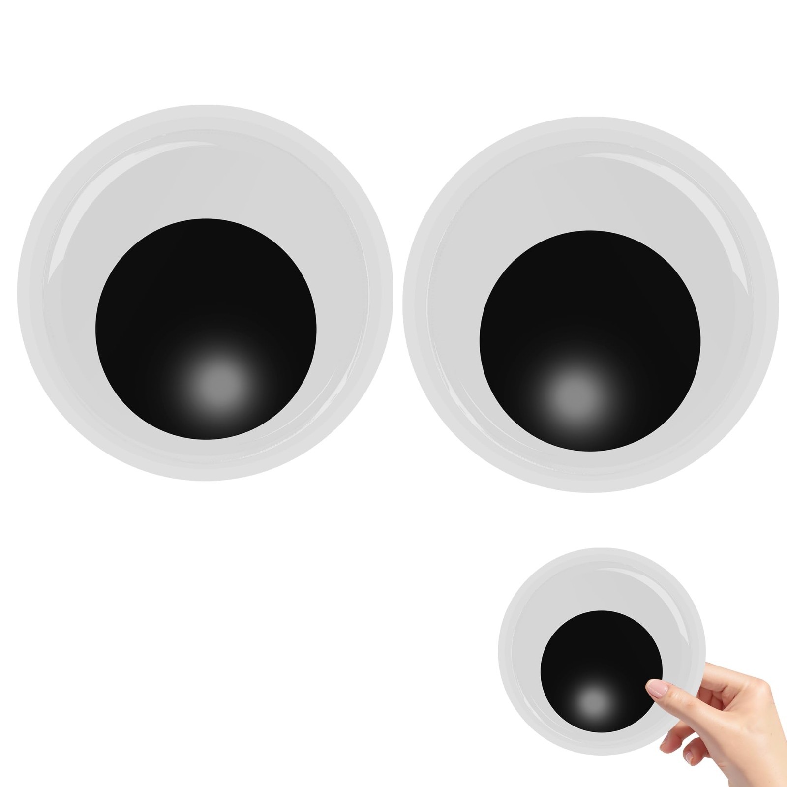 7 Inches Googly Eyes Self Adhesive, 2 PCS Black White Large Big Giant Wiggle ...