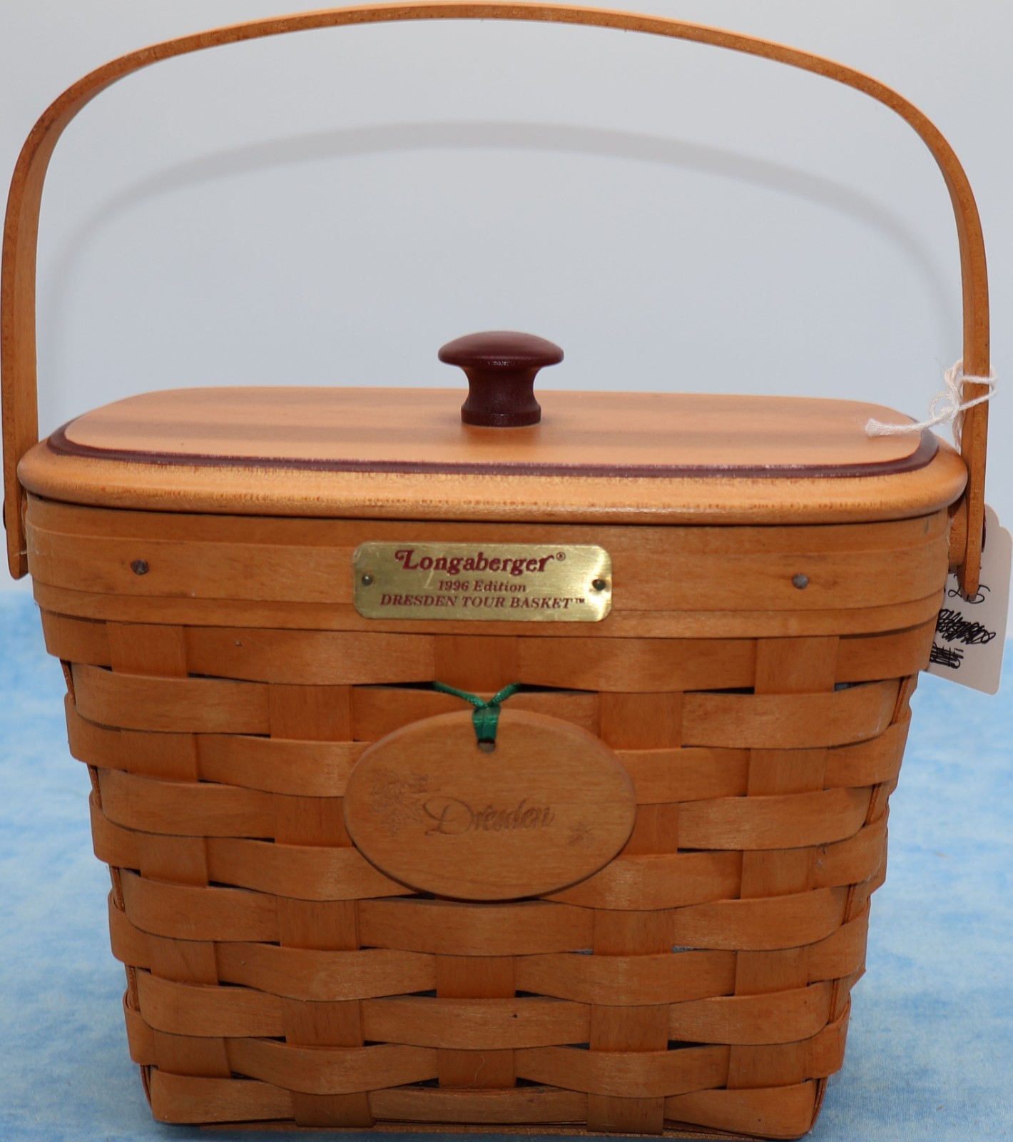 Longaberger 1996 Dresden Tour Basket Lid Protector Tag Brochure