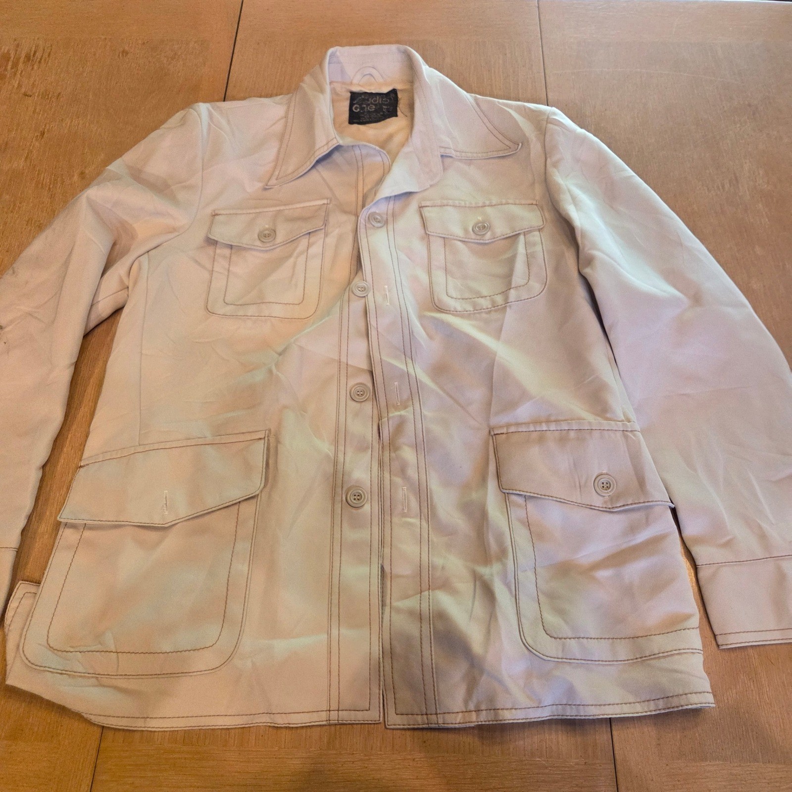 Vintage Studio One by Campus Tan Safari Jacket 70s Button Up Chore Coat Mens M