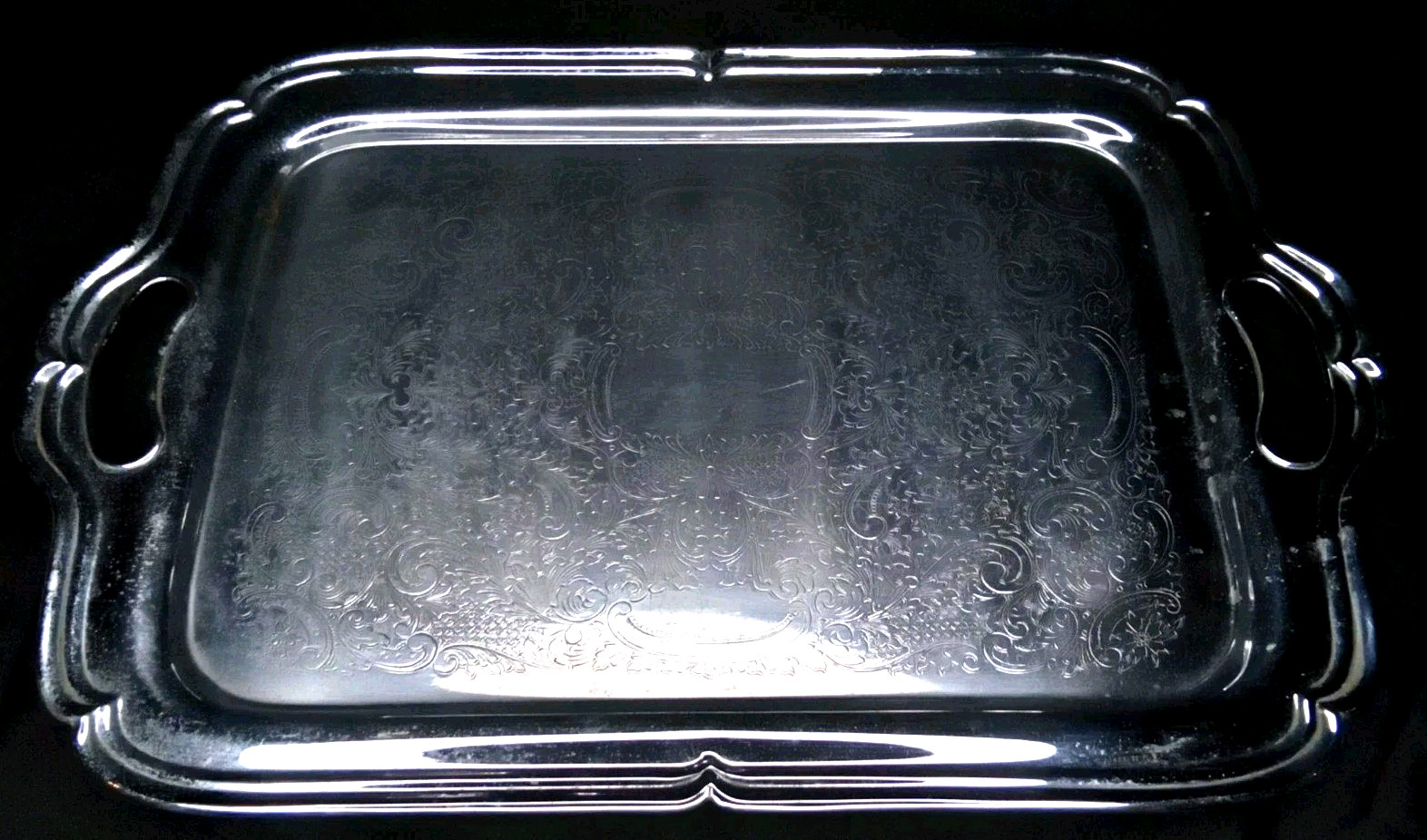Antique 1940s Lehman Brothers Kromaster Chromium Plated Rectangular Tray Signed