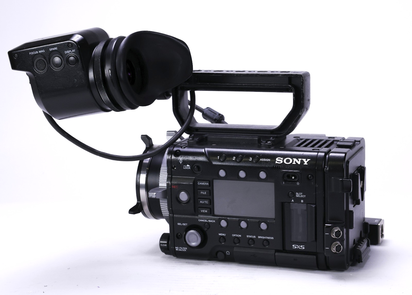 Sony PMW-F55 CineAlta 4K PL Camera w/ EL-100 EVF, Audio Module, V-Mount, Case