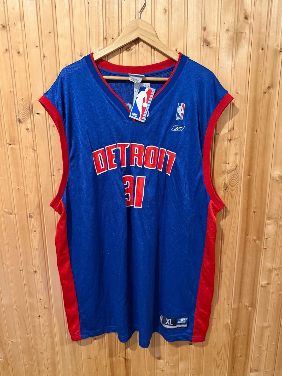 NWT VTG Reebok Detroit Pistons Darko Milicic #31 NBA Blue Jersey XL