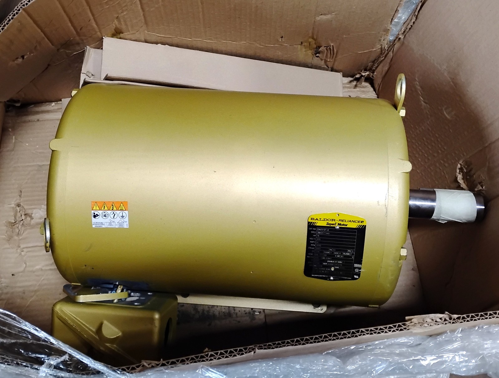 Baldor EM2513T-8 200 V 15 HP 1770 RPM Super-E Motor