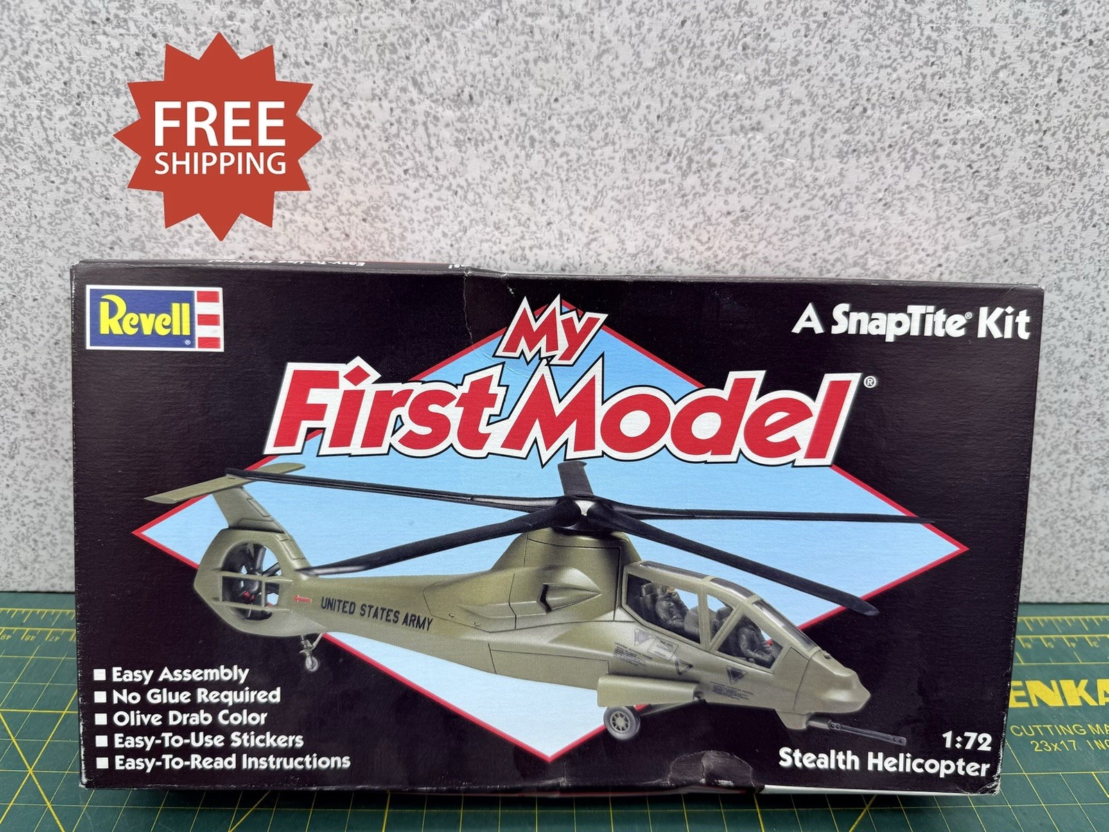 Vintage Revell Stealth Helicopter “My First Model” 1/72 Snap Tite Model Kit 6356